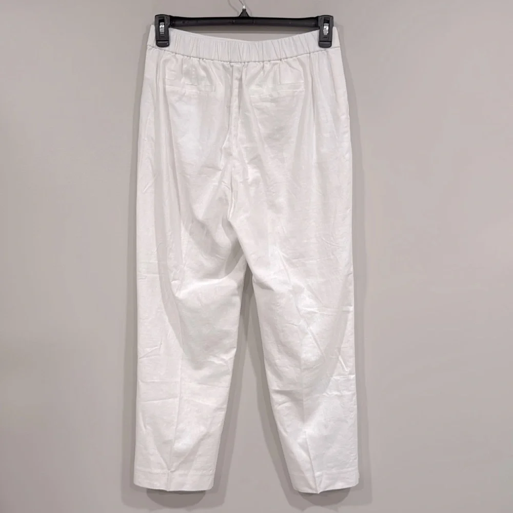 J. Crew White Elastic Back Linen Blend Sailor Pants 8P NWT